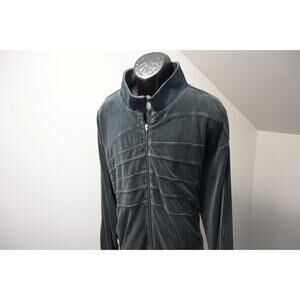 Vintage Coogi Velour Track Jacket Full Zip Gray Long Sleeve Mens Size 4XL